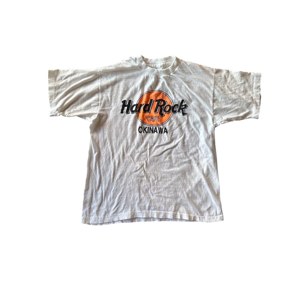 Vintage Hard Rock Cafe Okinawa Japan Single Stitched White Medium T-shirt
